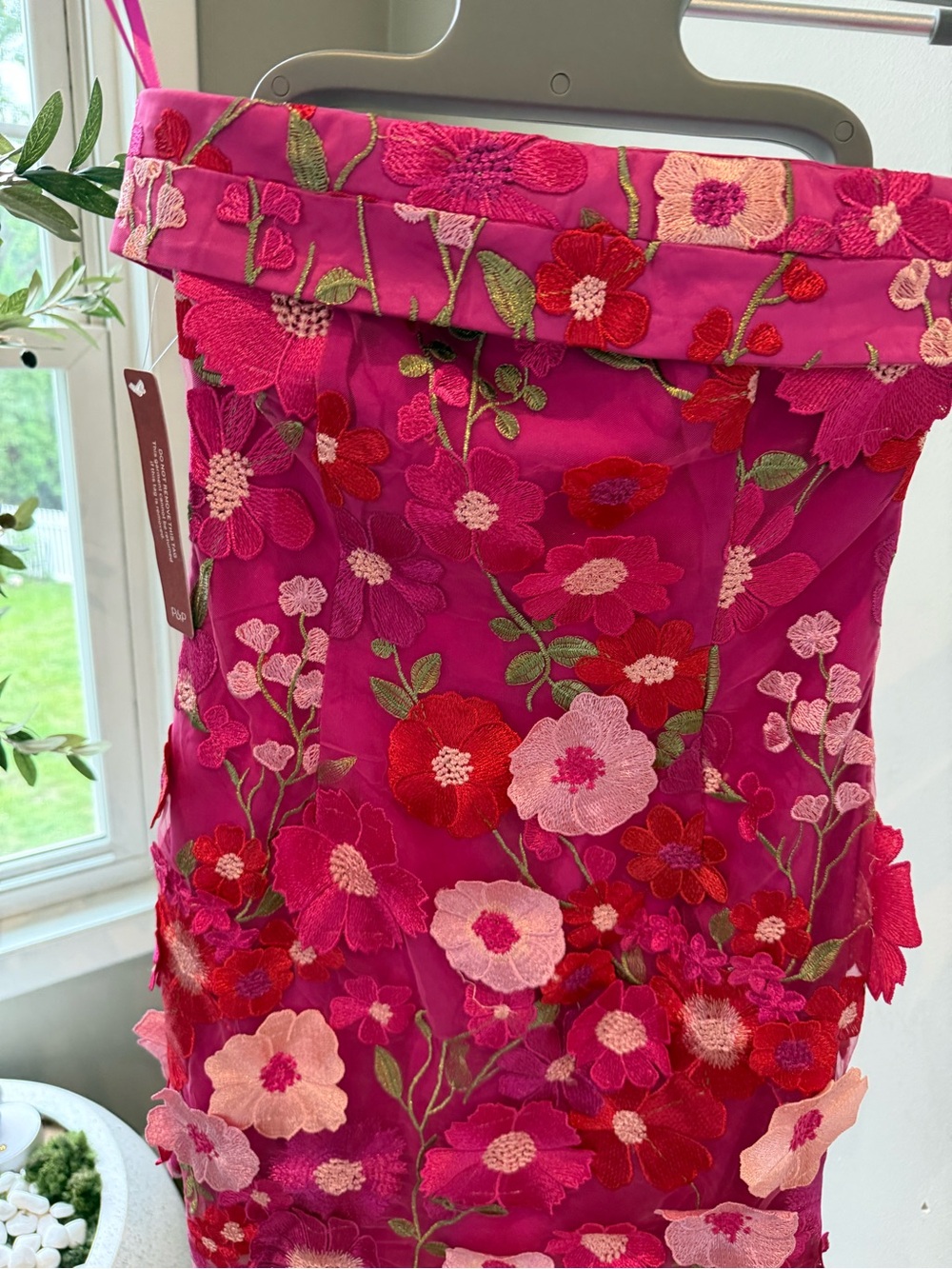 Petal & Pup Hot Pink Strapless Floral Dress - Picture 3 of 6